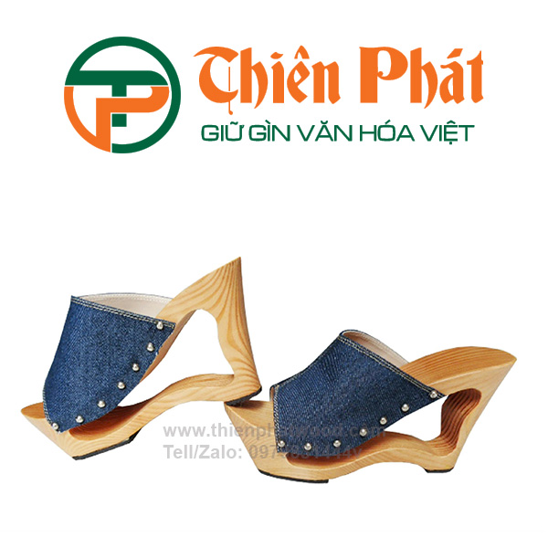 guốc gỗ nữ quai vải jean cá tính cuốn hút